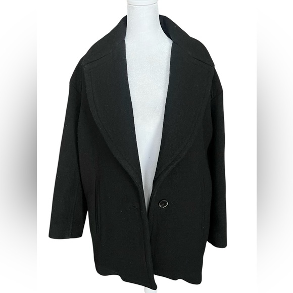 IRO Women's Virgin Wool blend  Black Pea Coat - Picture 1 of 11